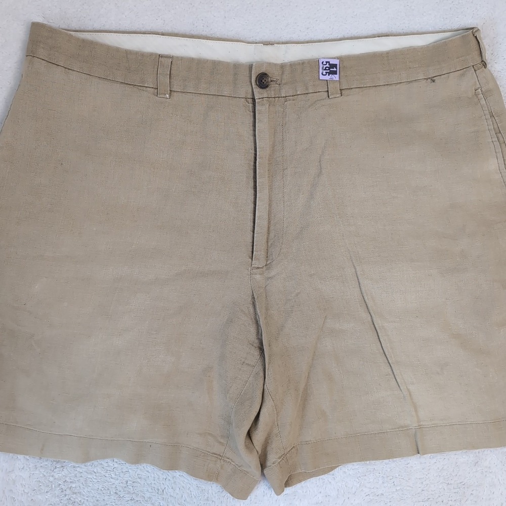 Brooks Brothers Men's‎ 346 100% Linen Shorts Beige Size 42x8 Dry Cleaned